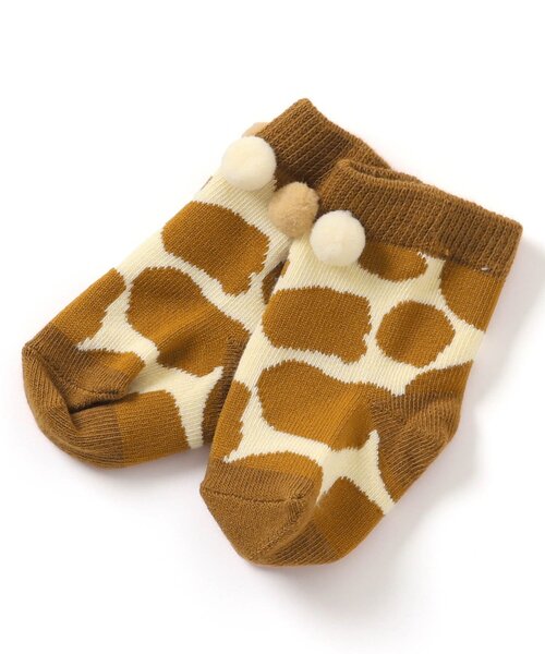 BREEZE（ブリーズ）の「【FUN!FAN!アニマル】なりきり総柄ベビーソックス（ベビーシューズ/ベビーソックス・キッズ・キャメル/オフホワイト・9/12）」の7枚目の写真