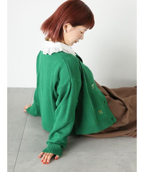 ehka sopo（エヘカソポ）の「スクエア刺繍カーディガン（カーディガン