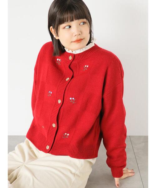 ehka sopo(エヘカソポ)の「スクエア刺繍カーディガン(カーディガン/ボレロ・レディース・レッド/グリーン/キナリ・F)」の9枚目の写真