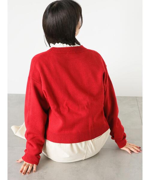 ehka sopo(エヘカソポ)の「スクエア刺繍カーディガン(カーディガン/ボレロ・レディース・レッド/グリーン/キナリ・F)」の11枚目の写真