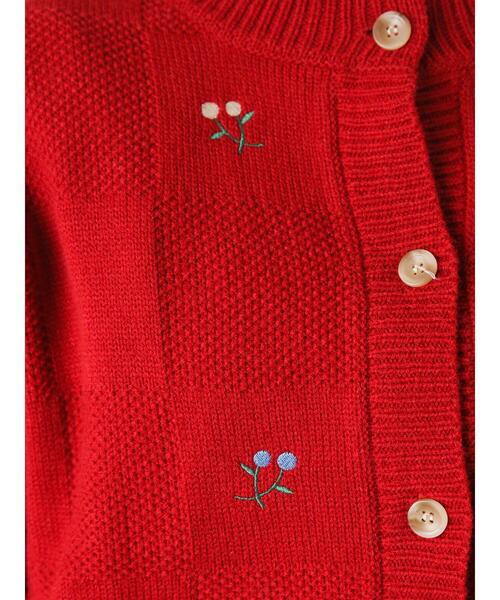 ehka sopo(エヘカソポ)の「スクエア刺繍カーディガン(カーディガン/ボレロ・レディース・レッド/グリーン/キナリ・F)」の12枚目の写真