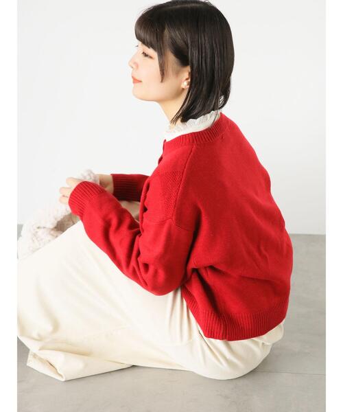 ehka sopo(エヘカソポ)の「スクエア刺繍カーディガン(カーディガン/ボレロ・レディース・レッド/グリーン/キナリ・F)」の19枚目の写真