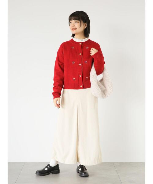 ehka sopo(エヘカソポ)の「スクエア刺繍カーディガン(カーディガン/ボレロ・レディース・レッド/グリーン/キナリ・F)」の20枚目の写真