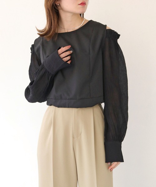 CLEIO(クレイオ)の「【CLEIO】袖ボリューム肩開きバックリボンブラウス/SLEEVE VOLUME BLOUSE/980-11614(シャツ/ブラウス・レディース・ブラック/ホワイト・FREE)」の22枚目の写真