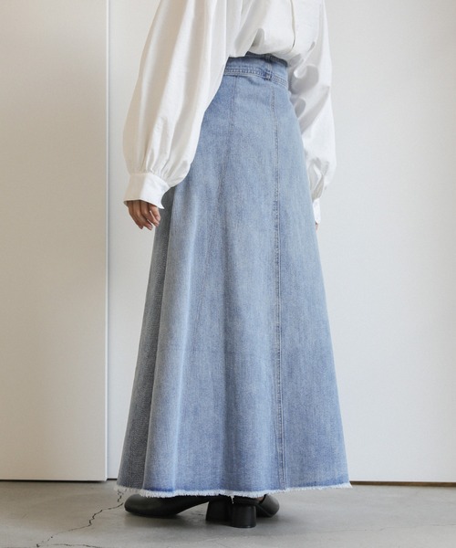 mocao様 スラブデニムロングフレアスカート（デニムスカート）｜select MOCA