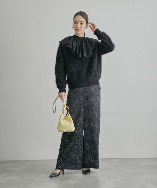 ROPE'(ロペ)の「サテンドットストレートパンツ(その他パンツ・レディース・ブラック系その他/キナリ・36/38)」の14枚目の写真