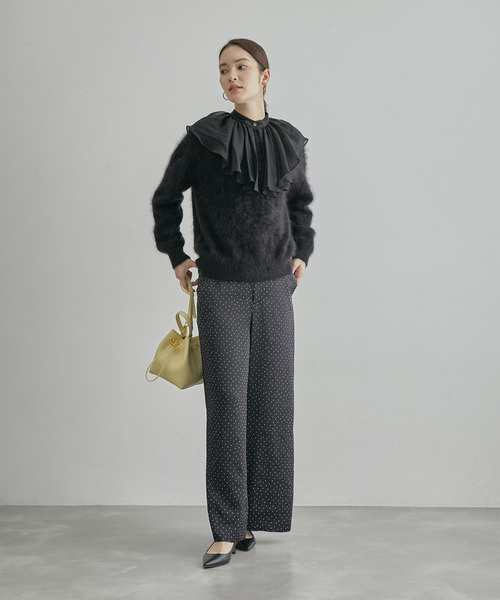 ROPE'(ロペ)の「サテンドットストレートパンツ(その他パンツ・レディース・ブラック系その他/キナリ・36/38)」の7枚目の写真