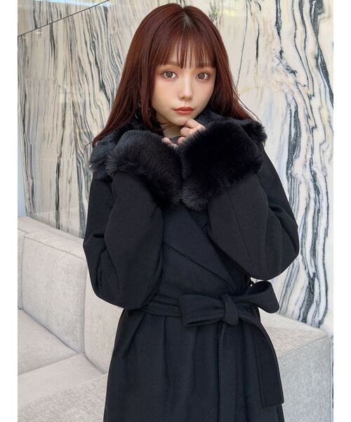 ゆゆゆゆーこファーコートブラック ゆゆゆゆーこファーコートブラック ゆゆゆゆーこ様専用ファーコート