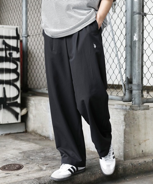 U.S. POLO ASSN.（ユーエスポロアッスン）の「U.S. POLO ASSN. 別注 ロゴ刺繍バルーンシルエットシェフパンツ（チノパンツ・メンズ・ブラック系/ブルー系/ブラック/グレー系/チャコール/カーキ/ホワイト/ベージュ/ブラック系1/カーキ系1/ブラウン系1/ベージュ系1/ブラック系2/ネイビー/グレー・S/M/XL/L）」の5枚目の写真