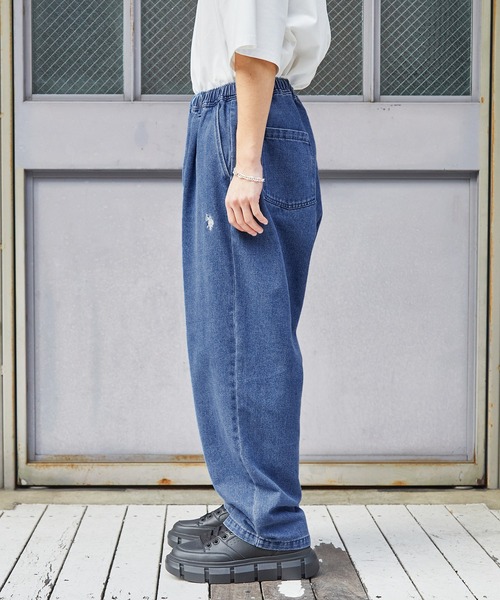 U.S. POLO ASSN.（ユーエスポロアッスン）の「U.S. POLO ASSN. 別注 ロゴ刺繍バルーンシルエットシェフパンツ（チノパンツ・メンズ・ブラック系/ブルー系/ブラック/グレー系/チャコール/カーキ/ホワイト/ベージュ/ブラック系1/カーキ系1/ブラウン系1/ベージュ系1/ブラック系2/ネイビー/グレー・S/M/XL/L）」の16枚目の写真