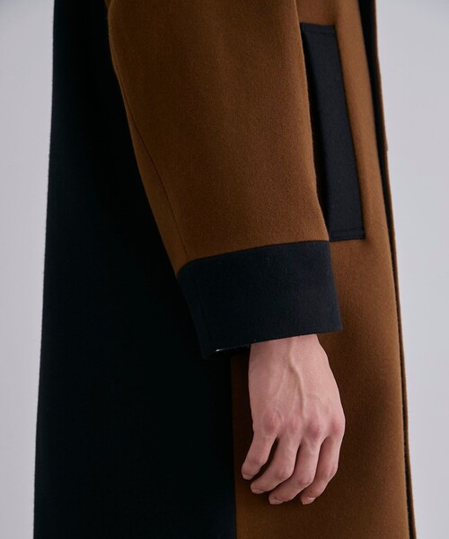 【未使用】 UNITED TOKYO ステンカラー バイカラー ウール コート UNITED TOKYO（ユナイテッドトウキョウ）の「バイカラーダブル