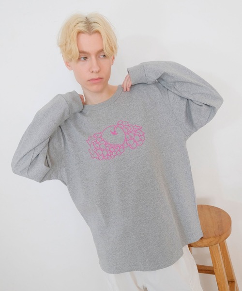 FRUIT OF THE LOOM(フルーツオブザルーム)の「SC L/S LOGOPRINT TEE / 長袖 / ロンT / 前面 / ロゴ / プリント / ユニセックス(Tシャツ/カットソー・レディース・ベージュ/杢グレー・LL/S/M/L)」の2枚目の写真