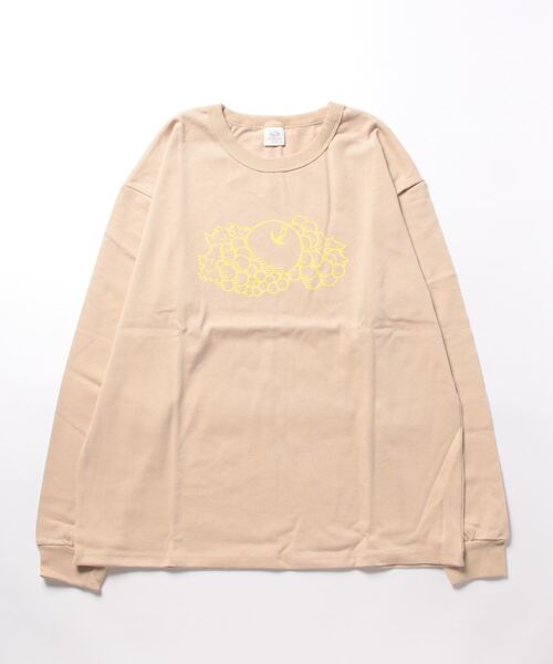 FRUIT OF THE LOOM(フルーツオブザルーム)の「SC L/S LOGOPRINT TEE / 長袖 / ロンT / 前面 / ロゴ / プリント / ユニセックス(Tシャツ/カットソー・レディース・ベージュ/杢グレー・LL/S/M/L)」の10枚目の写真