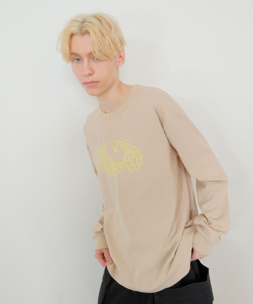 FRUIT OF THE LOOM(フルーツオブザルーム)の「SC L/S LOGOPRINT TEE / 長袖 / ロンT / 前面 / ロゴ / プリント / ユニセックス(Tシャツ/カットソー・レディース・ベージュ/杢グレー・LL/S/M/L)」の7枚目の写真