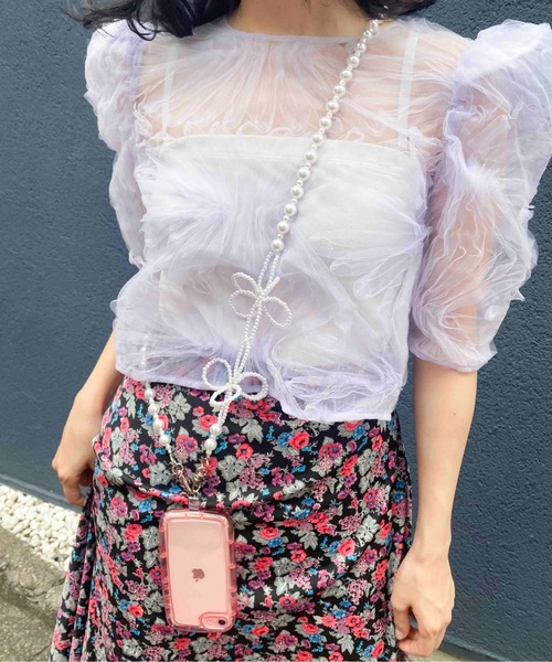 Casselini（キャセリーニ）の「Casselini(キャセリーニ)フラワービーズモバイルショルダー（スマホグッズ・レディース・ピンク/ホワイト/シルバー・FREE）」の12枚目の写真