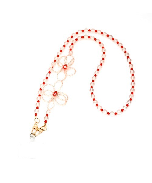 Casselini（キャセリーニ）の「Casselini(キャセリーニ)フラワービーズモバイルショルダー（スマホグッズ・レディース・ピンク/ホワイト/シルバー・FREE）」の8枚目の写真