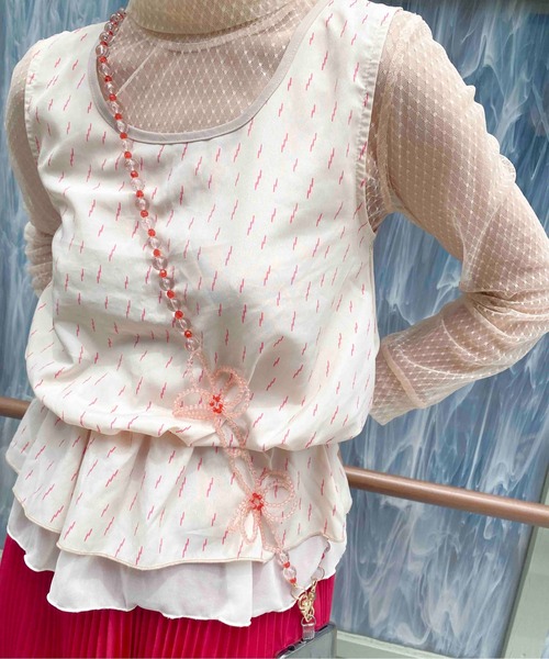 Casselini（キャセリーニ）の「Casselini(キャセリーニ)フラワービーズモバイルショルダー（スマホグッズ・レディース・ピンク/ホワイト/シルバー・FREE）」の17枚目の写真