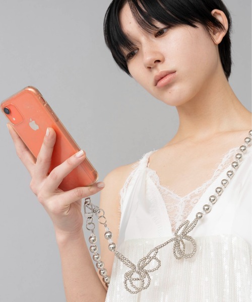 Casselini（キャセリーニ）の「Casselini(キャセリーニ)フラワービーズモバイルショルダー（スマホグッズ・レディース・ピンク/ホワイト/シルバー・FREE）」の4枚目の写真