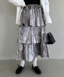 un+frame | metallic tiered skirt /メタリックティアードカンカンロング丈スカート(スカート)