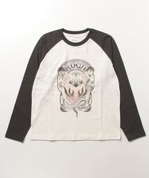 RVCA レディース BURNING RAGLAN LS ロングスリーブTシャツ/ルーカレディースヴィンテージデザインラグランスリーブロングカットソー