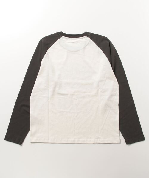 RVCA(ルーカ)の「RVCA レディース BURNING RAGLAN LS ロングスリーブTシャツ/ルーカレディースヴィンテージデザインラグランスリーブロングカットソー(Tシャツ/カットソー・レディース・スミクロ・SMALL/MEDIUM/LARGE)」の2枚目の写真
