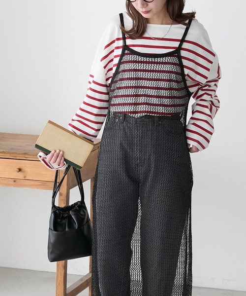BONLECILL(ボンルシール)の「ラメメッシュキャミソールワンピース(ワンピース・レディース・ピンク/ブラック/ゴールド/シルバー・FREE)」の2枚目の写真