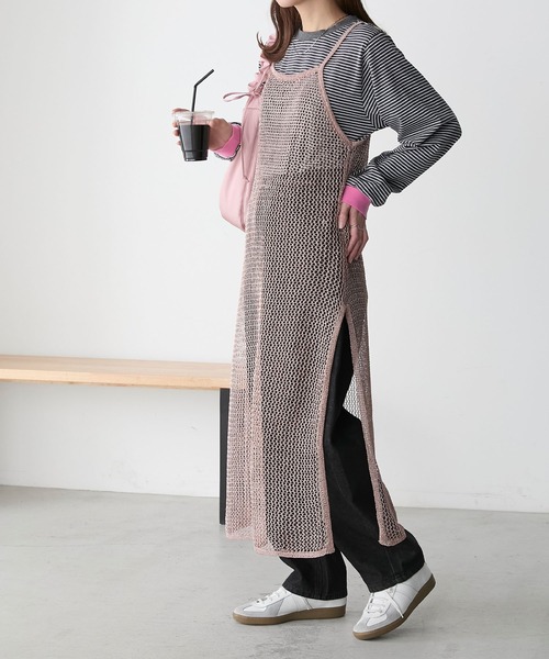 BONLECILL(ボンルシール)の「ラメメッシュキャミソールワンピース(ワンピース・レディース・ピンク/ブラック/ゴールド/シルバー・FREE)」の12枚目の写真