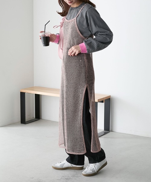 BONLECILL(ボンルシール)の「ラメメッシュキャミソールワンピース(ワンピース・レディース・ピンク/ブラック/ゴールド/シルバー・FREE)」の13枚目の写真
