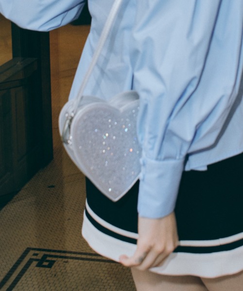 EIMY ISTOIRE（エイミーイストワール）の「heart glitter mini  bag（ショルダーバッグ・レディース・ホワイト/シルバー/ブラック・FREE）」の4枚目の写真