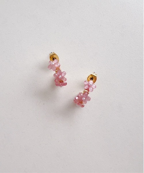 thank U more(サンキューモア)の「ミニフラワーフープピアス(ピアス(両耳用)・レディース・ピンク/オフホワイト/ブルー/パープル・FREE)」の16枚目の写真