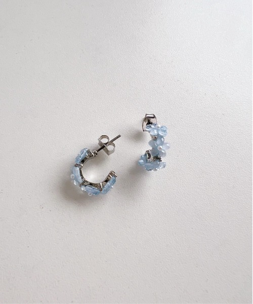 thank U more(サンキューモア)の「ミニフラワーフープピアス(ピアス(両耳用)・レディース・ピンク/オフホワイト/ブルー/パープル・FREE)」の14枚目の写真