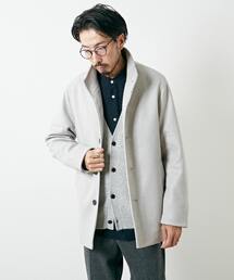 MEN'S MELROSE | ラムブレンドビーバー＆ウーレットスタンドカラーハーフコート(その他アウター)