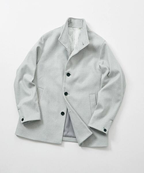 MEN'S MELROSE（メンズメルローズ）の「ラムブレンドビーバー＆ウーレットスタンドカラーハーフコート（その他アウター・メンズ・ライトブラウン/ライトグレー/ネイビー・2/3/4）」の4枚目の写真