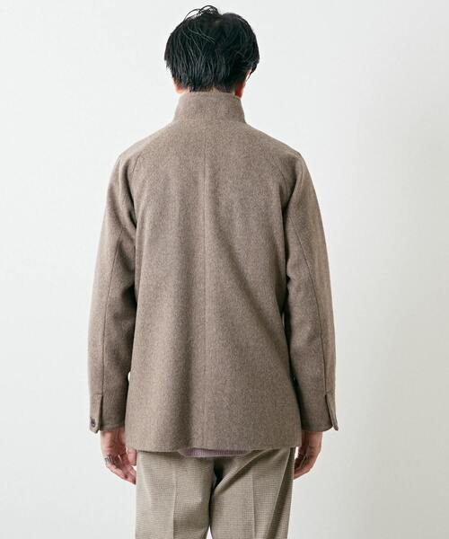 MEN'S MELROSE（メンズメルローズ）の「ラムブレンドビーバー＆ウーレットスタンドカラーハーフコート（その他アウター・メンズ・ライトブラウン/ライトグレー/ネイビー・2/3/4）」の12枚目の写真