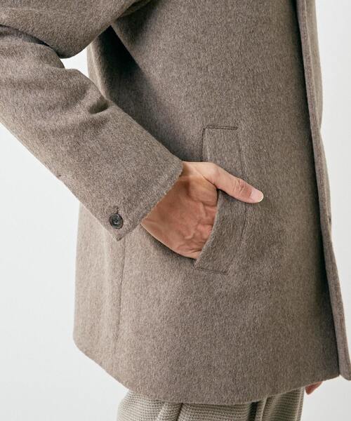 MEN'S MELROSE（メンズメルローズ）の「ラムブレンドビーバー＆ウーレットスタンドカラーハーフコート（その他アウター・メンズ・ライトブラウン/ライトグレー/ネイビー・2/3/4）」の16枚目の写真