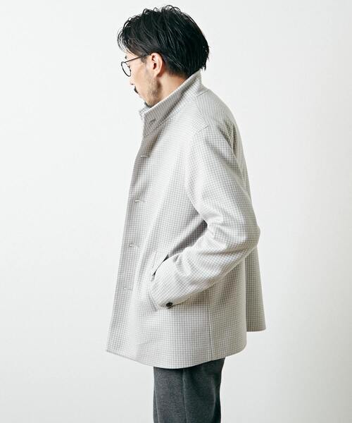 MEN'S MELROSE（メンズメルローズ）の「ラムブレンドビーバー＆ウーレットスタンドカラーハーフコート（その他アウター・メンズ・ライトブラウン/ライトグレー/ネイビー・2/3/4）」の21枚目の写真