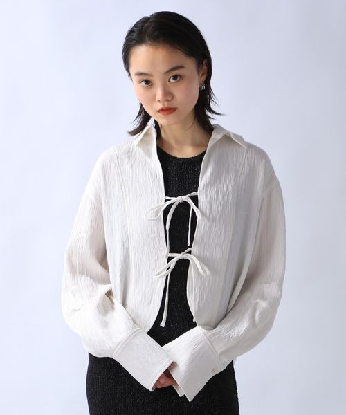 JEANASIS（ジーナシス）の「クレープフロントリボンシャツ/109055