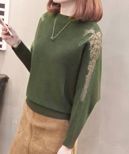 Miniministore(ミニミニストア)の「ドルマンニットトップス ボートネック上品(ニット/セーター・レディース・ブラック/ベージュ/グレー/レッド/カーキ・FREE)」の14枚目の写真