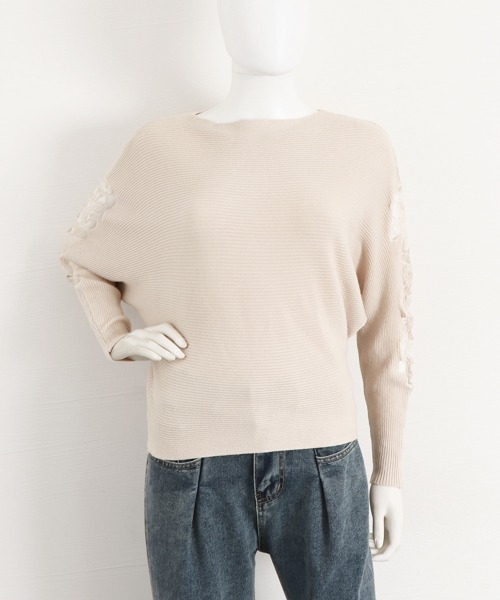 Miniministore(ミニミニストア)の「ドルマンニットトップス ボートネック上品(ニット/セーター・レディース・ブラック/ベージュ/グレー/レッド/カーキ・FREE)」の15枚目の写真