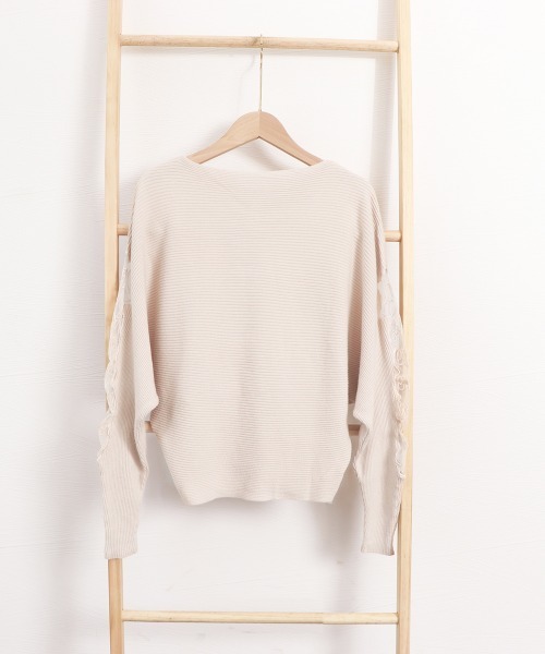 Miniministore(ミニミニストア)の「ドルマンニットトップス ボートネック上品(ニット/セーター・レディース・ブラック/ベージュ/グレー/レッド/カーキ・FREE)」の19枚目の写真