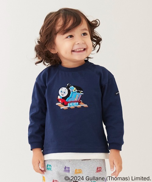 セール】【きかんしゃトーマス】サガラアップリケ長袖Tシャツ（Tシャツ