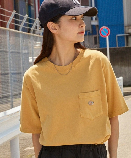 Dickies(ディッキーズ)の「Dickies/ディッキーズ ヴィンテージ加工 ワンポイントロゴ オーバーサイズポケット半袖Tシャツ(Tシャツ/カットソー・メンズ・ブルー/ブラック/ケリー/マスタード/オレンジ/ホワイト・L/M)」の5枚目の写真