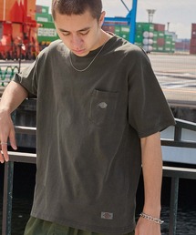 Dickies/ディッキーズ ヴィンテージ加工 ワンポイントロゴ オーバーサイズポケット半袖Tシャツ
