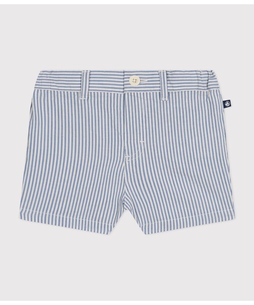 PETIT BATEAU（プチバトー）の「シアサッカーショートパンツ（その他パンツ・キッズ・ホワイト×ブルー・36MONTH/18MONTH/24MONTH/12MONTH）」の3枚目の写真