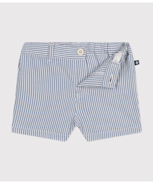 PETIT BATEAU（プチバトー）の「シアサッカーショートパンツ（その他パンツ・キッズ・ホワイト×ブルー・36MONTH/18MONTH/24MONTH/12MONTH）」の4枚目の写真
