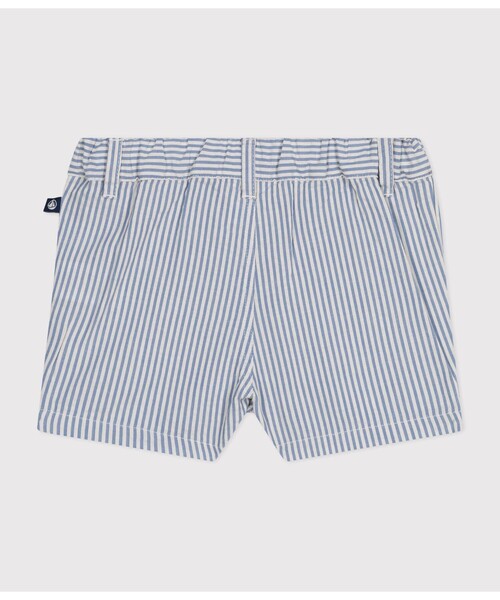 PETIT BATEAU（プチバトー）の「シアサッカーショートパンツ（その他パンツ・キッズ・ホワイト×ブルー・36MONTH/18MONTH/24MONTH/12MONTH）」の5枚目の写真