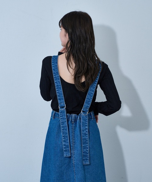 COLONY 2139（コロニートゥーワンスリーナイン）の「ボタンダウンデニムサロペットスカート（サロペット/オーバーオール・レディース・ブルー・FREE）」の8枚目の写真