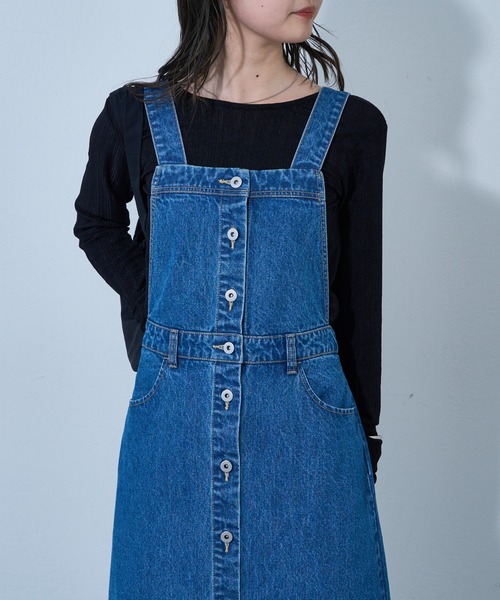 COLONY 2139（コロニートゥーワンスリーナイン）の「ボタンダウンデニムサロペットスカート（サロペット/オーバーオール・レディース・ブルー・FREE）」の4枚目の写真