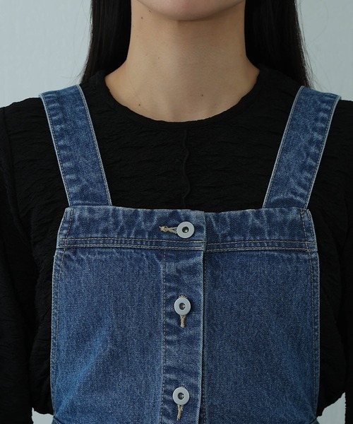 COLONY 2139（コロニートゥーワンスリーナイン）の「ボタンダウンデニムサロペットスカート（サロペット/オーバーオール・レディース・ブルー・FREE）」の14枚目の写真