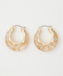CLEAR GLITTER  HOOP P/EARRING クリア グリッター フープ ピアス